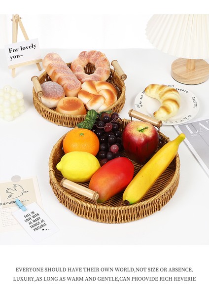 El Dokuması Saklama Sepeti Rattan Tepsi (Yurt Dışından) fiyatları