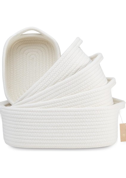 Beş Set Pamuklu Halat Saklama Sepeti Ev Tipi Saklama Sepeti (Yurt Dışından)