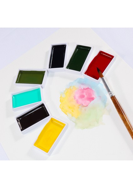24 Renk Kaya Rengi Katı Suluboya Yarı Kuru Katı Mineral Suluboyalar (Yurt Dışından) fırsatları