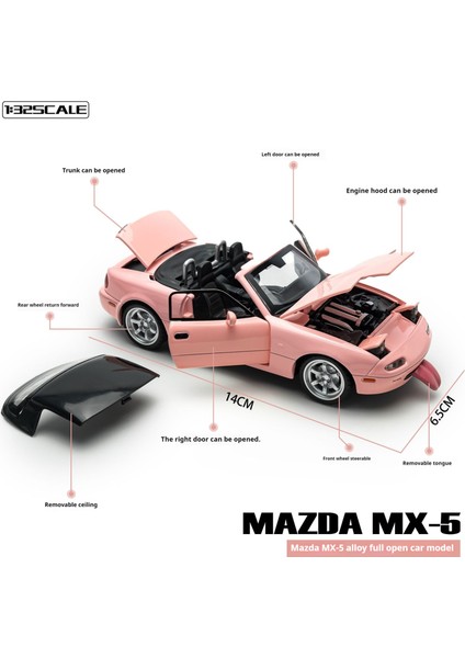 1/32 Mazda Mx5 Simülasyon Alaşımlı Oyuncak Araba Model Süsü (Yurt Dışından)