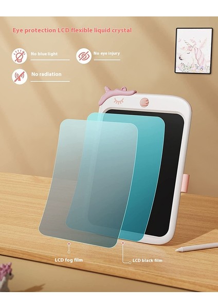 Unicorn Bebek Renkli LCD Boyama Yazma Doodle El Yazısı Küçük Çocuk Oyuncakları Kara Tahta (Yurt Dışından) modelleri