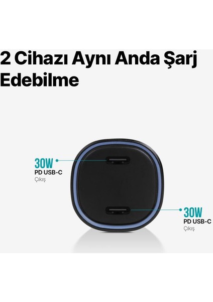 Şarj Akım Korumalı 60W Çift Pd Giriş Araç Çakmaklık Şarjı Tüm Araçlarla Uyumlu Araç Şarj Başlık