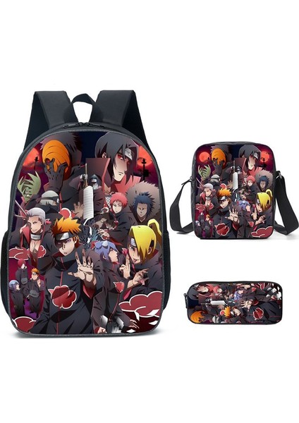 Naruto Shippuden Squad 17" Seyahat Okulu Dizüstü Sırt Çantası 3 Parça Sırt Çantası Seti (Yurt Dışından)