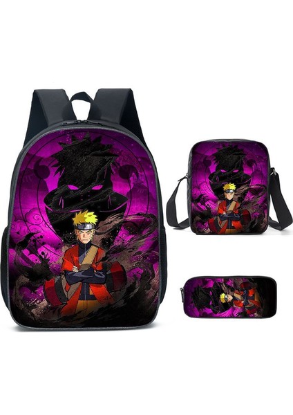 Naruto Shippuden Squad 17" Seyahat Okulu Dizüstü Sırt Çantası 3 Parça Sırt Çantası Seti (Yurt Dışından) modelleri