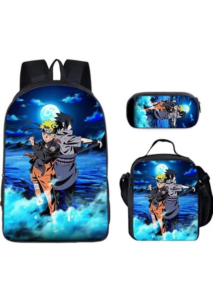 Naruto Shippuden Squad 17" Seyahat Okulu Dizüstü Sırt Çantası 3 Parça Sırt Çantası Seti (Yurt Dışından)