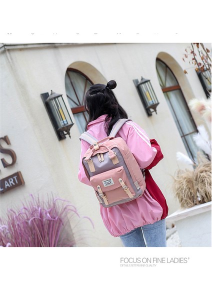 15 Inç Colorblock Büyük Kapasiteli Sırt Çantası (Yurt Dışından) modelleri