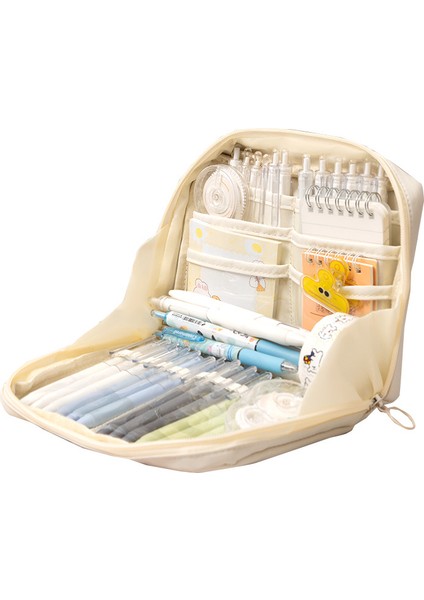 Öğrenci Kalem Kutusu, 90° Geniş Açılan Ağız 10 Katlı Büyük Kapasiteli Depolama Kırtasiye Kalem Kutusu (Yurt Dışından)