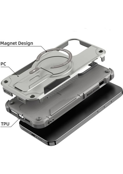 iPhone 13 Pro Max Uyumlu Kılıf Darbe Emici Şık Tasarım Koruyucu Kamera Çerçeveli Tank Kılıf