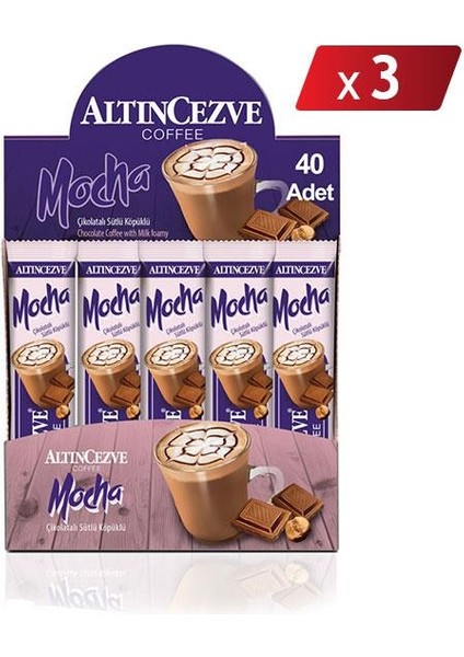 3ü1 Arada Mocha Çikolatalı Sütlü Köpüklü (Tek Içimlik) 17 gr x 40 Adet 3lü Paket