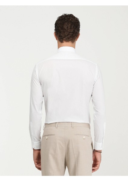 Beyaz Düz Slim Fit Düz Manşet Klasik Yaka Smokin Gömlek indirimleri