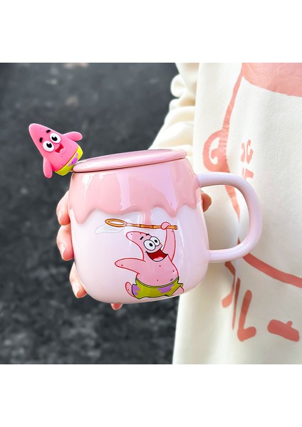 Kapaklı ve Kaşıklı Seramik Kupa Mug (Yurt Dışından) fırsatları