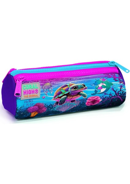 Kids Pembe Mor Kaplumbağa Desenli Üç Bölmeli Çekçekli Okul 3'lü Çanta Seti 3SET23956 modelleri