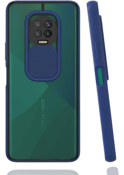 Cepte Aksesuar Infinix Note 7 Kılıf Lensi Kapak - Lacivert