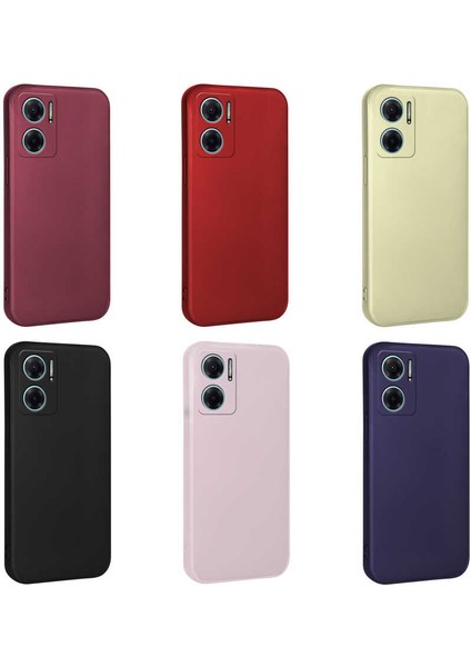 Cepte Aksesuar Xiaomi Redmi Note 11E Kılıf Zore Premier Silikon Kapak-Mürdüm