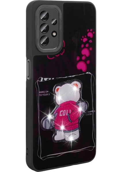 Cepte Aksesuar Galaxy A23 Kılıf Parlayan Kabartmalı Ikonik Figürlü Zore Amas Silikon Kapak-Pembe