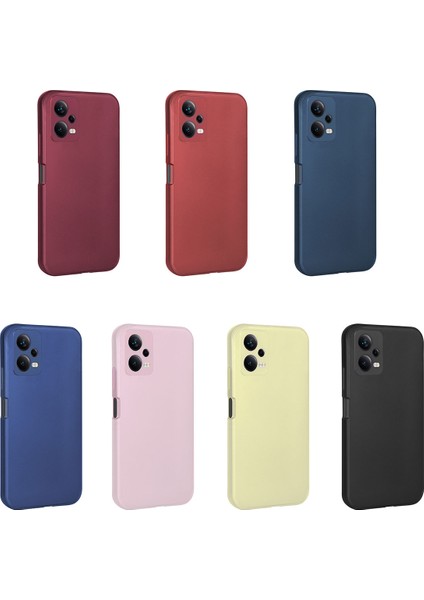 Cepte Aksesuar Xiaomi Redmi Note 12 5g Kılıf Zore Premier Silikon Kapak-Mürdüm