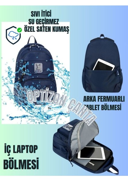 Lacivert Renk Tokalı Okul Çantası ve Süperman Suluk 4'lü Kırtasiye Seti, Su Geçirmez Çanta modelleri