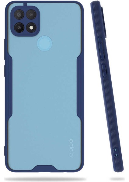 Cepte Aksesuar Oppo A15S Kılıf Zore Parfe Kapak-Lacivert