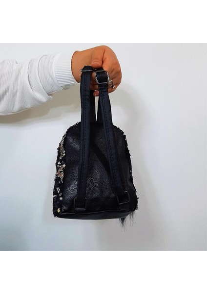 Crn Siyah Pullu Kız Çocuk Sırt Çantası (16CMX20CMX10CM) indirimleri