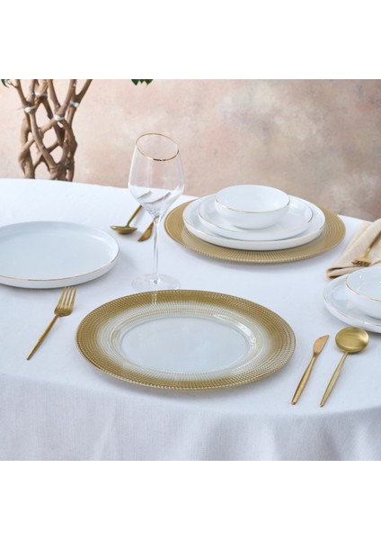 Marisa Yuvarlak Supla Simli Altın Beyaz 33 cm