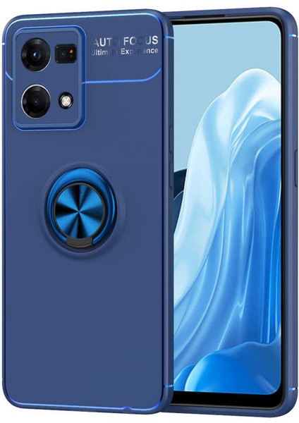 Cepte Aksesuar Oppo Reno 7 4g Kılıf Zore Ravel Silikon Kapak-Mavi