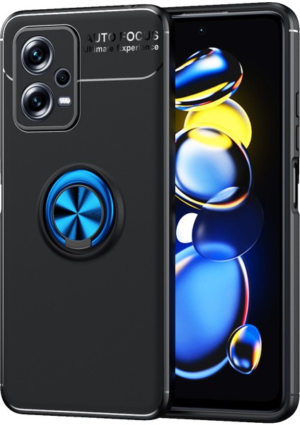 Cepte Aksesuar Xiaomi Redmi Note 12 5g Kılıf Zore Ravel Silikon Kapak-Siyah-Mavi