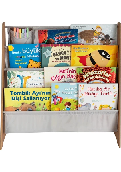 Montessori Çocuk Kitaplığı Ahşap  Renk