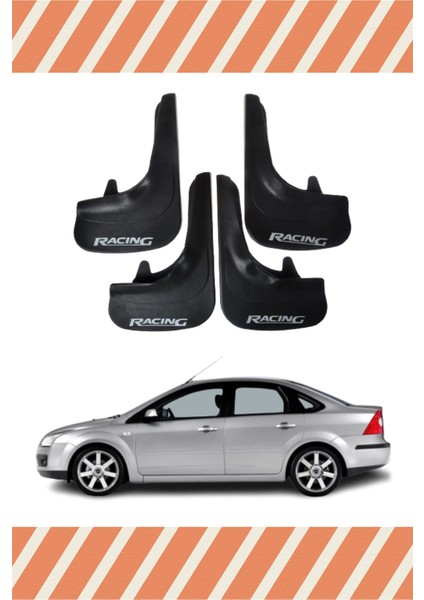 Ford Focus 2 Racing Yazılı 4'Lü Tozluk Çamurluk Paçalık