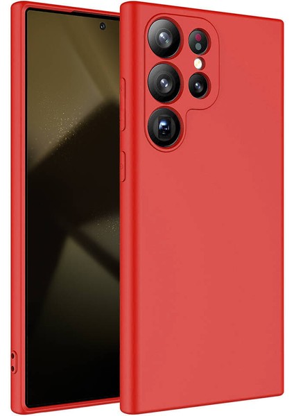 Cepte Aksesuar Galaxy S24 Ultra Kılıf Zore Mara Lansman Kapak-Kırmızı