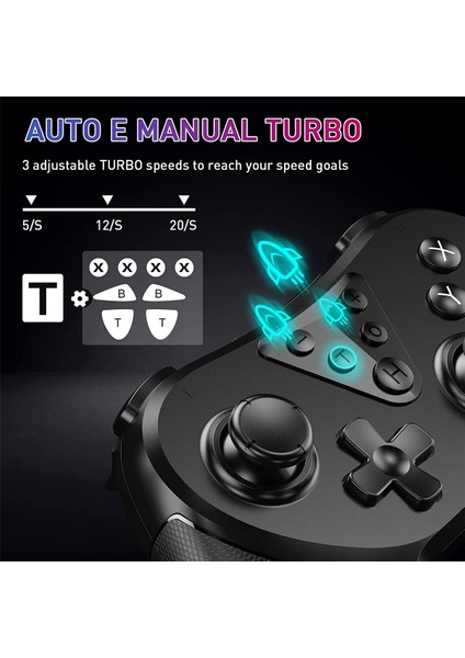 Switch/switch Lite/switch OLED Için Kablosuz Switch Pro Denetleyici, Kumanda Kolu ile Anahtar Uzaktan Gamepad / Programlanabilir (Yurt Dışından)
