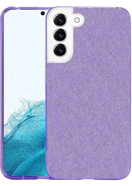 Cepte Aksesuar Galaxy S22 Plus Kılıf Zore Shining Silikon-Mor