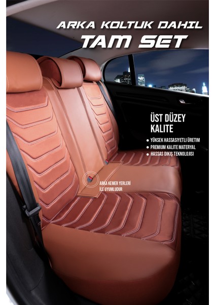 Chevrolet Captiva Lüx Oto Koltuk Kılıfı Ön Arka Takım Eagle Serisi Tarçın