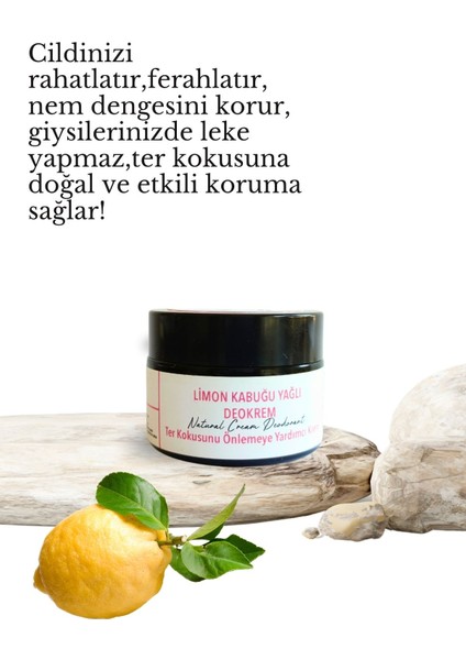 Limon Kabuğu Yağlı Krem Deodorant 40 ml %100 Doğal