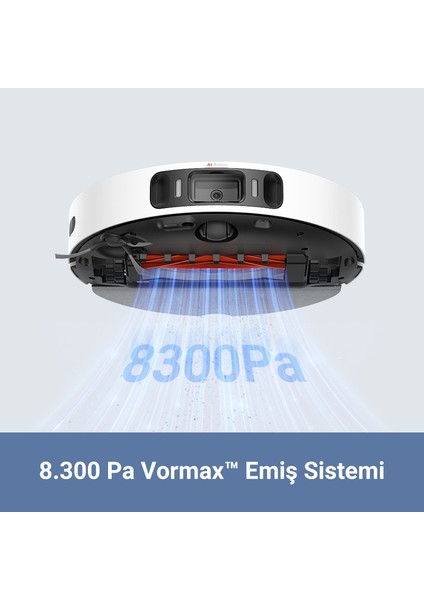 S20 Ultra Robot Süpürge ve Paspas, 8.300PA Vormax™ Emiş Gücü, 60°c Sıcak Su ile Kendi Kendini Temizleyen Paspas, Ikili Kauçuk Fırça, Yükseltilebilir Fırça ve Paspas