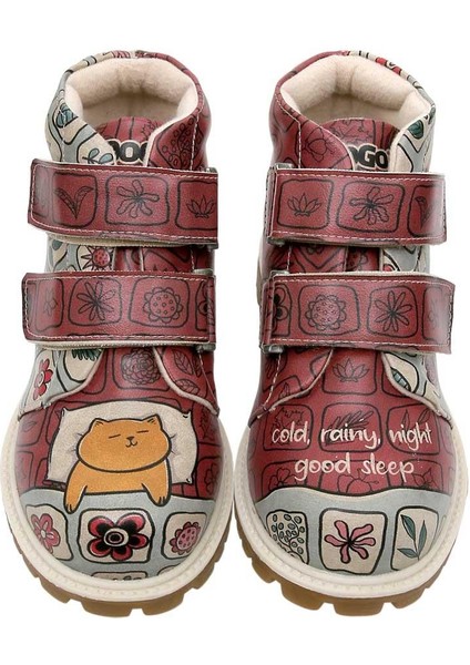 Çocuk Vegan Deri Çok Renkli Günlük Bot - Cold Rainy Night=Good Sleep Tasarım fiyatları