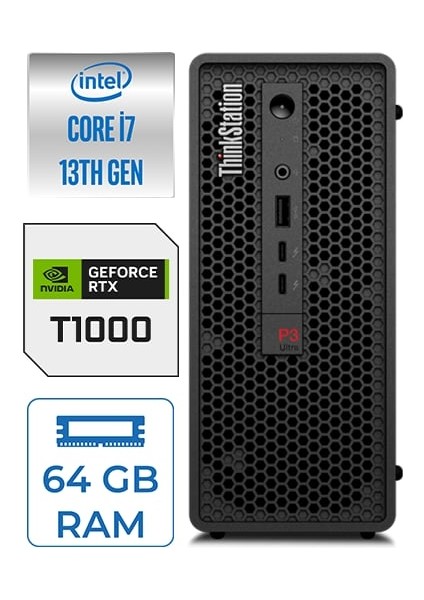 Ws P3 Ultra Sff I7-13700K 64GB Ddr5 1tb HDD + 1tb SSD Nvidia 8gb T1000 Windows 11 Pro 30HA000QTX28