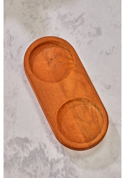 Doğal Ahşap Oval Yağdanlık Altığı Yağlık Standı