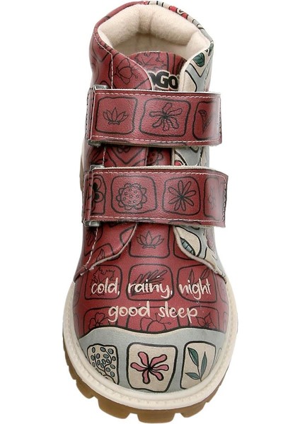 Çocuk Vegan Deri Çok Renkli Günlük Bot - Cold Rainy Night=Good Sleep Tasarım indirimleri