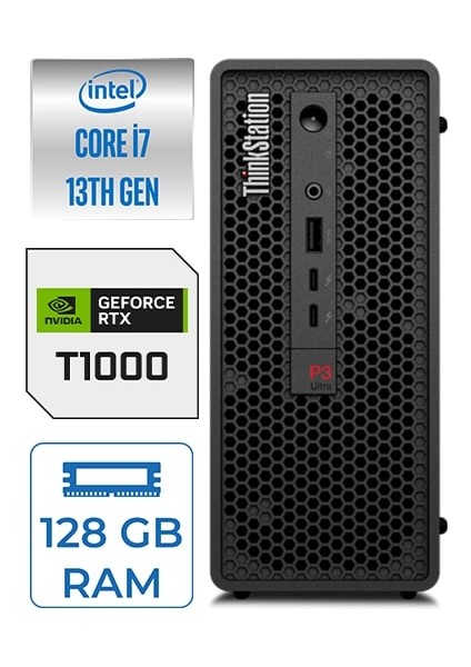 Ws P3 Ultra Sff I7-13700K 128GB Ddr5 2tb HDD + 2tb SSD Nvidia 8gb T1000 Windows 11 Pro 30HA000QTX35
