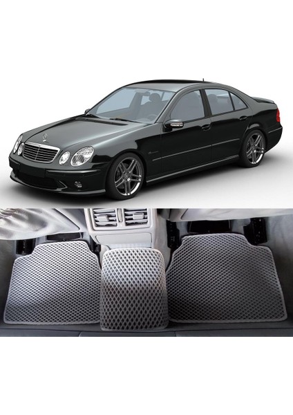 Mercedes E Serisi W210-W211 3D Havuzlu Paspas 1996-2009 Gri