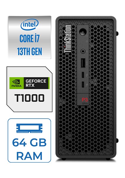 Ws P3 Ultra Sff I7-13700K 64GB Ddr5 2tb HDD + 1tb SSD Nvidia 8gb T1000 Windows 11 Pro 30HA000QTX29