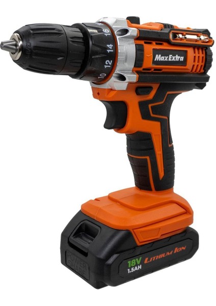 Max Extra MX1815 Çift Akülü Matkap Vidalama 18V 1.5AH