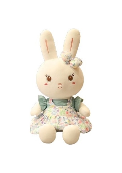 80CM Büyük Çiçekli Etek Tavşan Bebek Sevimli Beyaz Tavşan Peluş Oyuncak (Yurt Dışından)