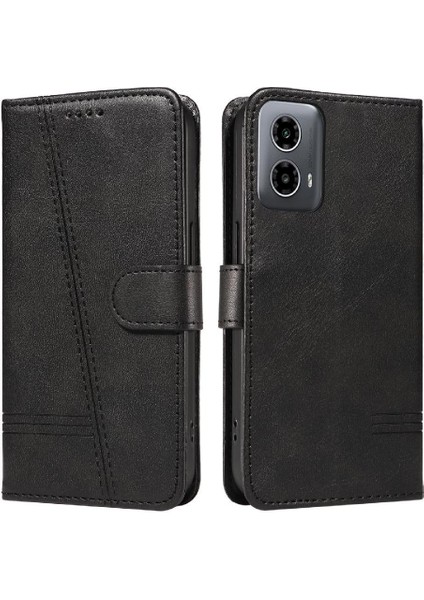 Motorola Moto G34 Ayrılabilir Siyah Bilezik Cüzdan Telefon Pu Için Filp Durumda (Yurt Dışından)