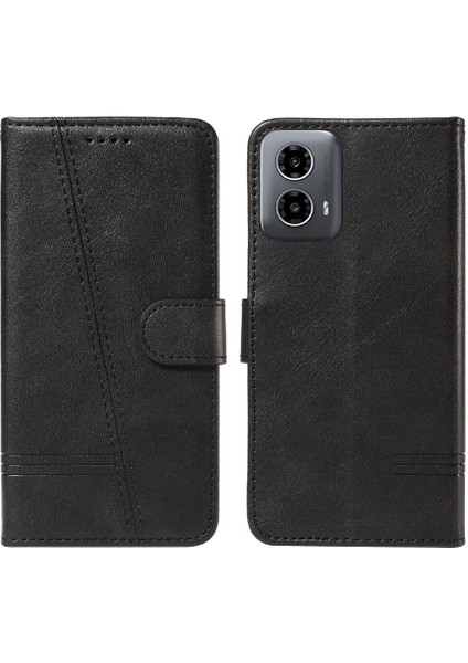Motorola Moto G34 Ayrılabilir Siyah Bilezik Cüzdan Telefon Pu Için Filp Durumda (Yurt Dışından)