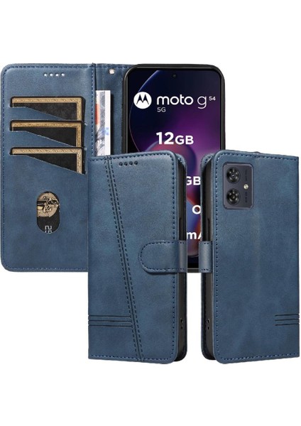 Motorola Moto G54 5g Ayrılabilir Siyah Bilezik Için Filp Durumda Preslenmiş Pu (Yurt Dışından)