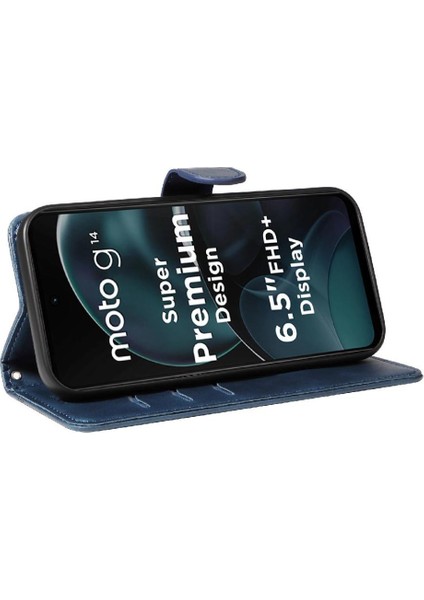 Motorola Moto G14 4g Cüzdan Telefon Kılıfı Için Filp Durumda Ayrılabilir Siyah ile (Yurt Dışından) modelleri