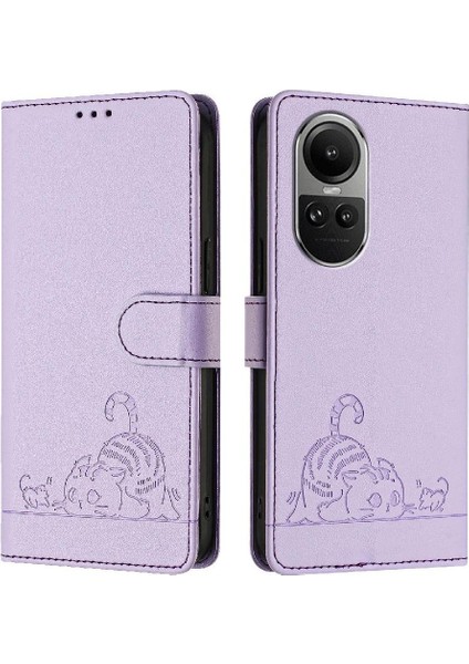 Oppo Oppo 10/oppo 10 Pro Için Kılıf Cüzdan Kapak Çevirin Kedi Rfıd Kart Yuvası (Yurt Dışından)