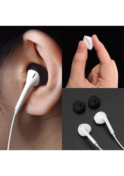 2 Çift-4 Adet Apple iPhone Earpods Kulaklık Silikonu Sabitleyici