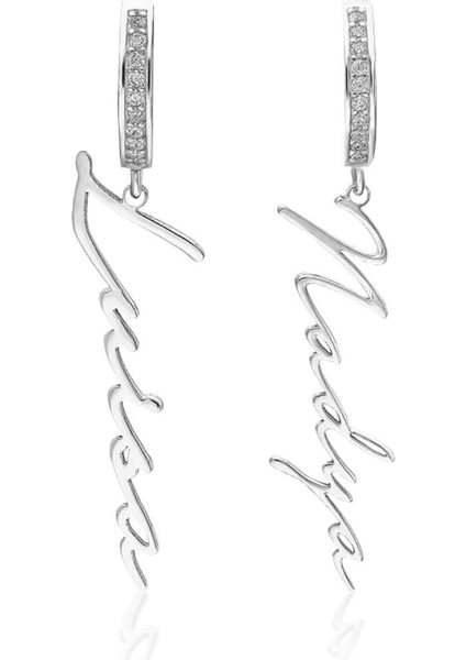 Taşlı Dikey Isim Küpeleri fiyatları